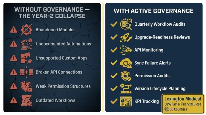 Post-Go-Live Governance Is What Prevents the “Year-2 Collapse”